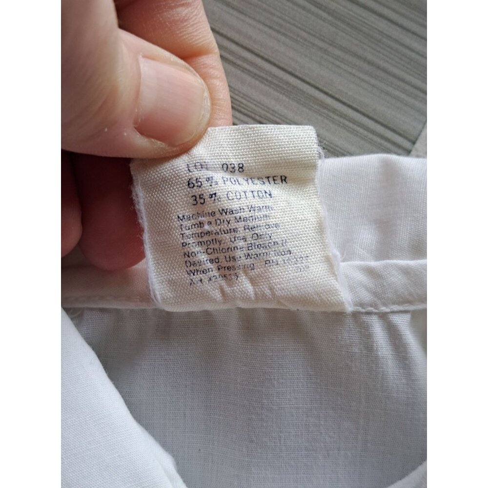 Vintage Good Lad 4T White Shirt Unisex Plaid Wool Blend Shortalls Gold Buttons - Picture 8 of 9